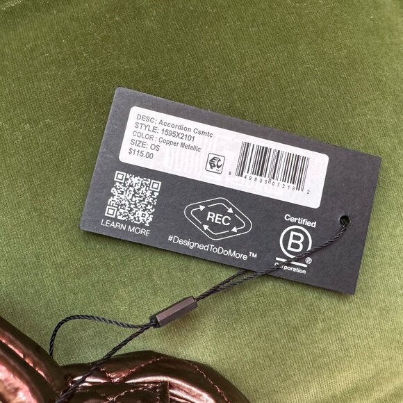 NWT MZ Wallace Metro Accordion Cosmetic, Metallic Lacquer, Copper - Picture 5 of 8